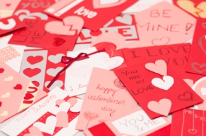 set of handmade valentines cards